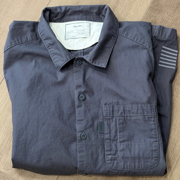 Rapha Mechanics Rusty Rick Shirt Mens XXL Gray Relaxed Fit Cotton Ripstop Button - Picture 5 of 12